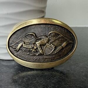 1976 Heritage Mint Solid Brass American Eagle United We Stand Belt Buckle A26277